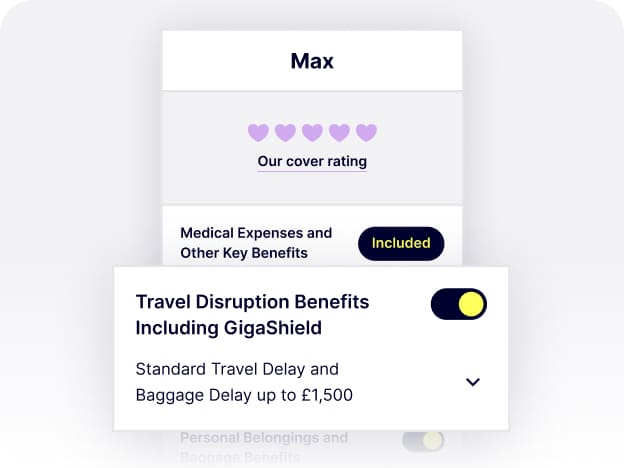 Add Travel Disruption Benefits including GigaShield to your Backpackers plan for Flight Delay cover